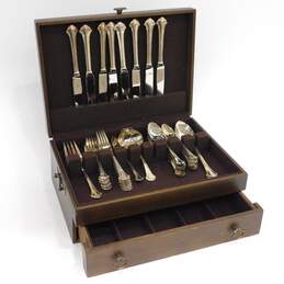 Towle Boston Chippendale Silverplated 44 Piece Flatware Set w/ Wood Case