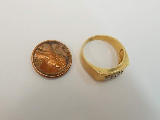 14K Yellow Gold 0.20CTTW Wide Band Ring 5.5g image number 6