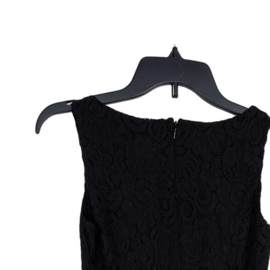 NWT Womens Black Floral Lace Sleeveless Back Zip Fit & Flare Dress Size 00 image number 4