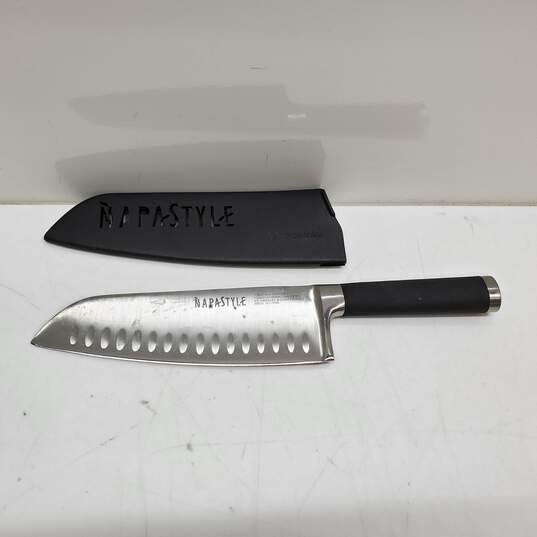 Napastyle 7.5in/19cm Santoku Knife w/ Scabbard Forged German CrMo V Steel image number 1