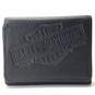 Harley Davidson Black Leather Trifold Wallet Mens image number 1