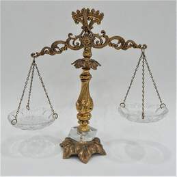 Vintage Loevsky & Loevsky L&L Brass & Crystal Scales Of Justice