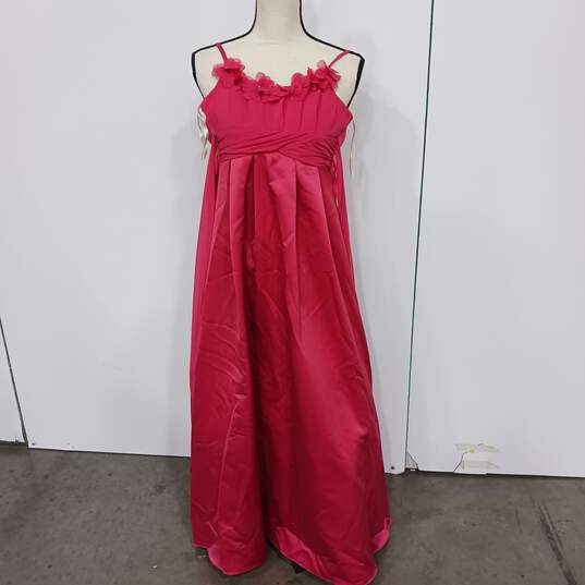 David's Bridal Coral Pink Pleated Dress Women's Size 10 image number 1