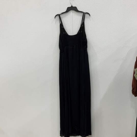 Forever 21 Womens Black Thin Adjustable Strap Smocked Back Maxi Dress Size 2XL image number 2