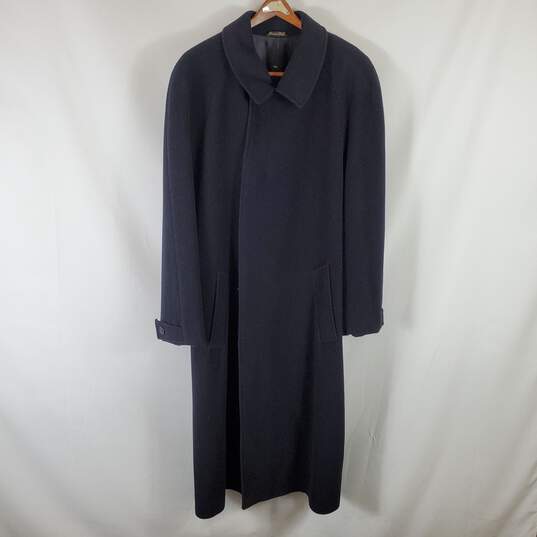 Louis Dell'Olio Men Black Wool Trench Coat 46 image number 1