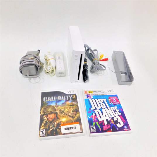 Nintendo Wii With Two Games Call Of Duty Three image number 1