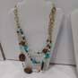 Bundle of Assorted Blue Beaded & Gold Tone Costume Jewelry image number 3