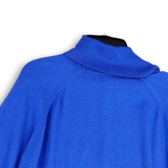 NWT Womens Blue Knitted Long Sleeve Turtleneck Pullover Sweater Size XL image number 4