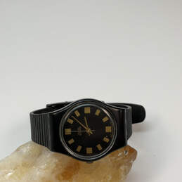Designer Swatch Black Adjustable Strap Quartz Round Dial Analog Wristwatch