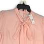 NWT Womens Pink Long Sleeve Tie Neck Lightweight Blouse Top Size Medium image number 3