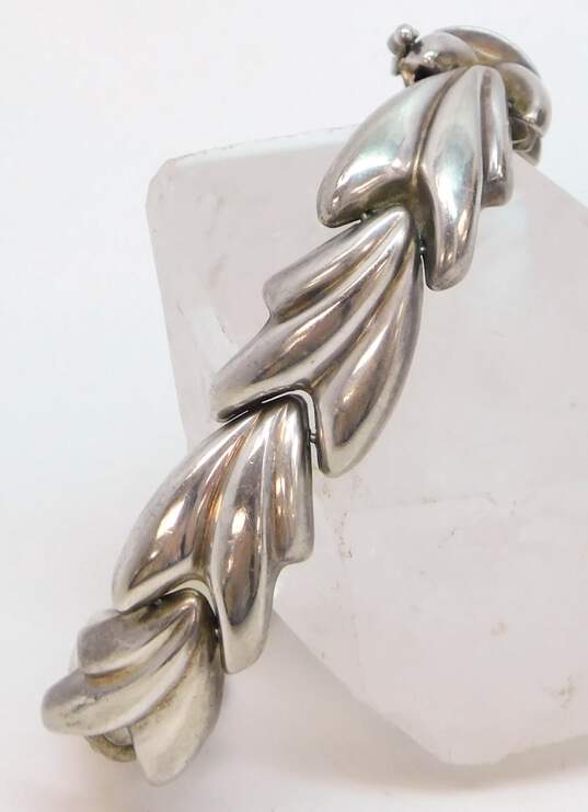 Milor 925 Modernist Puffed Abstract Leaves Linked Chunky Bracelet 27.5g image number 2