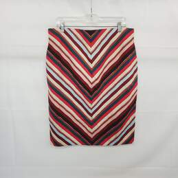 Ann Taylor Multicolor Stripe Pencil Skirt WM Size L NWT alternative image