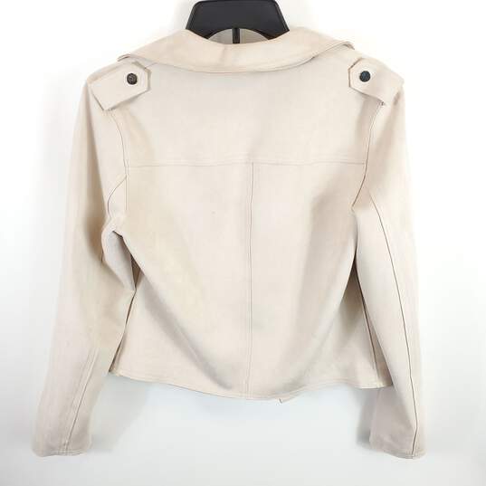 Tahari Women Beige Faux Leather Open Jacket S NWT image number 2