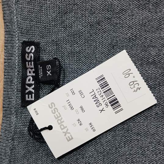 Express Gray V-Neck Sweater Dress Women's Size XS image number 3