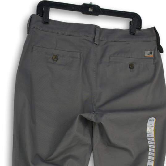 NWT Mens Gray Flat Front Slash Pocket Flex Slim Fit Chino Pants Size 34X32 image number 4