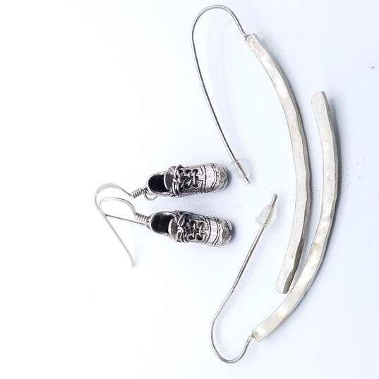 925 Silver Earrings Set Of 2 W/ Running Shoes image number 2