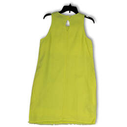 NWT Womens Yellow Round Neck Sleeveless Keyhole Back Mini Dress Size Medium alternative image