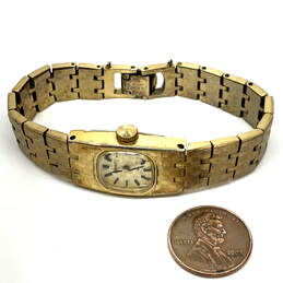 Designer Seiko 11-3399 Gold-Tone Stainless Steel Square Analog Wristwatch