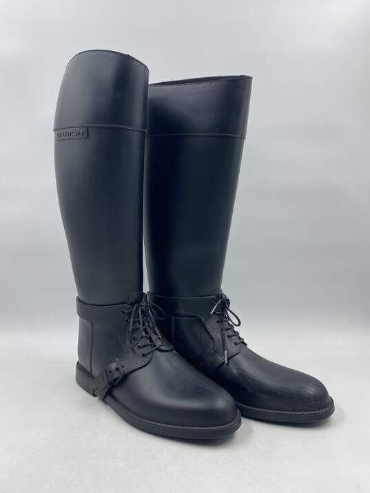 Authentic Givenchy Black Knee-High Rain Boot W 10 image number 3