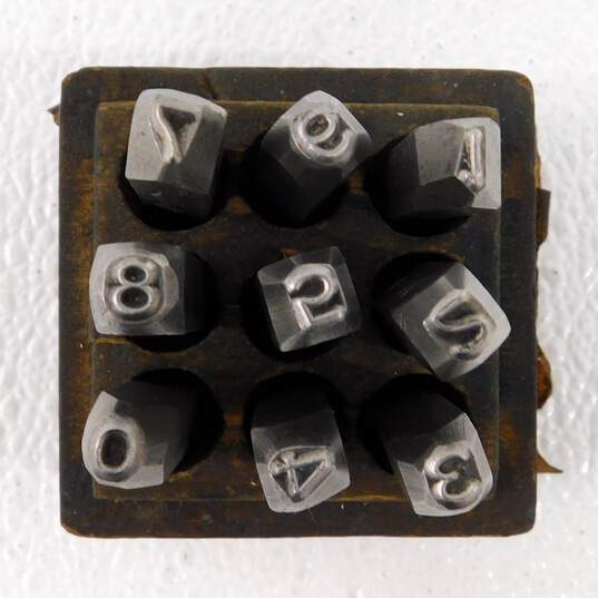 Geo. T. Schmidt 3/16 Steel 0-9 Numbers Stamp Set with Box image number 2