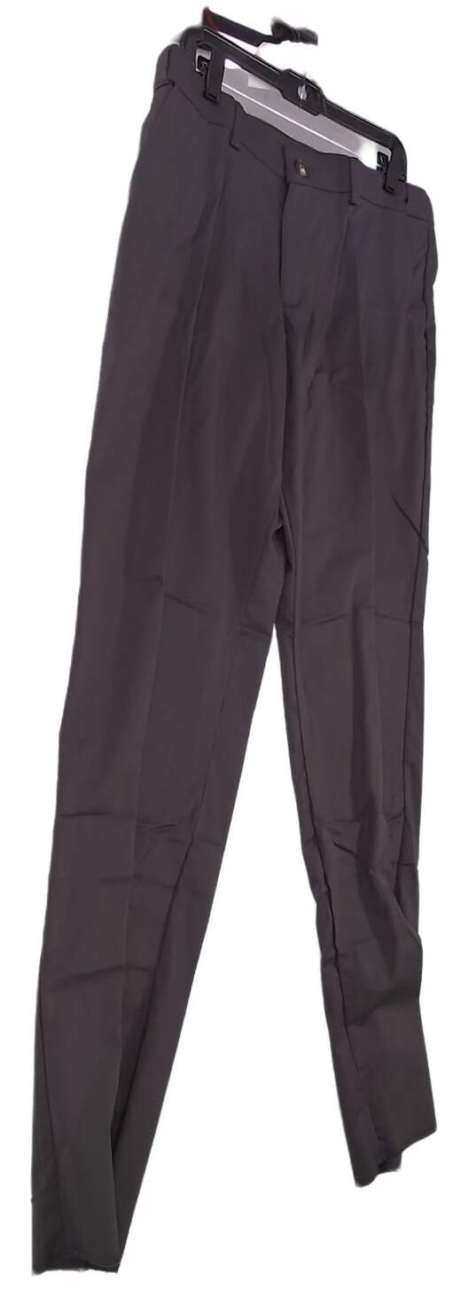 NWT Mens Brown Slash Pocket Flat Front Straight Leg Dress Pants image number 2