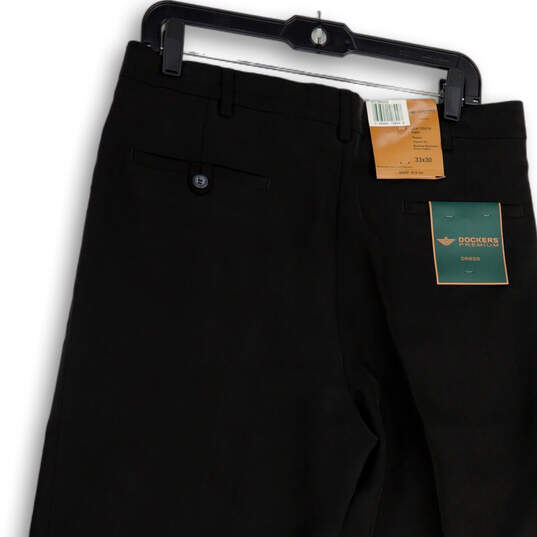 NWT Womens Black Pleated Classic Fit Straight Leg Dress Pants Size 33/30 image number 2