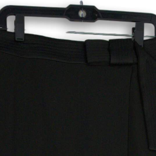Ann Taylor Womens Black Tie Waist Back Zip Straight & Pencil Skirt Size 8 image number 3