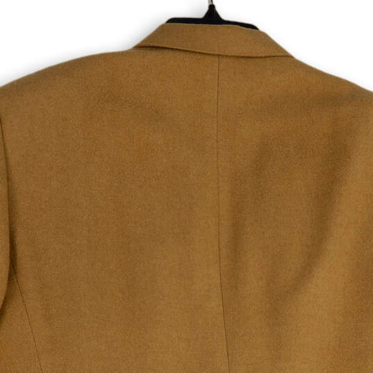 Mens Tan Notch Lapel Flap Pocket Single Breasted Two Button Blazer Size 44R image number 4