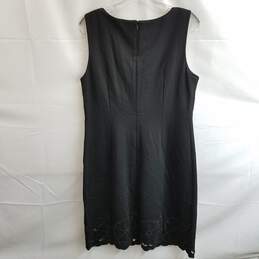 Talbots Women's Black Rayon Embroidered Bottom Sleeveless Dress Size 12 alternative image