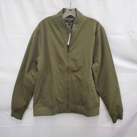 NWT Banana Republic MN's Polyester Green Olive Night Bomber Jacket Size M image number 1