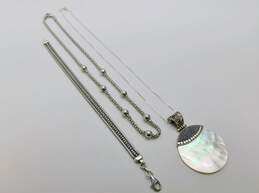 Contemporary 925 Sterling Silver & MOP Layering Jewelry