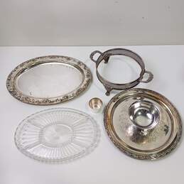 Lot of Sterling Silver Plated Serving Dishes & Platters alternative image