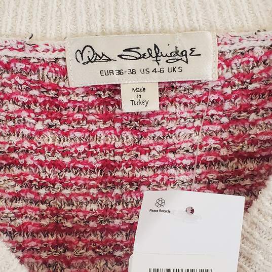 Miss Selfridge Women Pink Plaid Sweater Sz 5 NWT image number 4