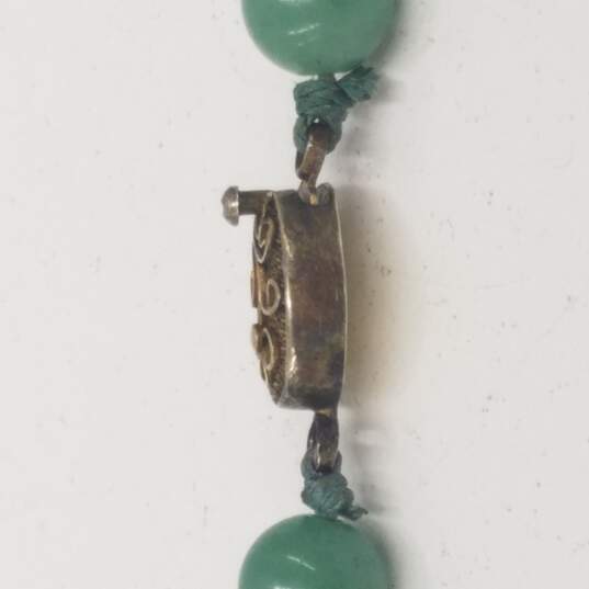 Sterling Silver Knotted Aventurine Beaded Necklace 63.2g image number 6