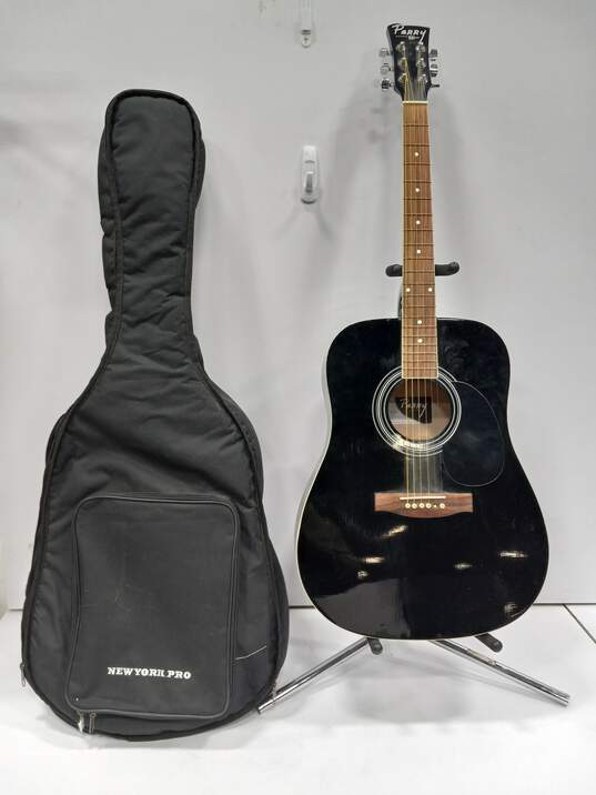 Perry Black 6 String Acoustic Guitar w/ Case image number 1