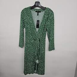 Green White Amazon Combo- Spot Wrap Dress
