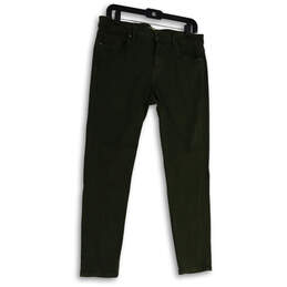 Womens Green Denim Dark Wash Stretch Pockets Skinny Leg Jeans Size 12