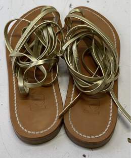 K. Jacques Ellada Leather Wrap Sandals Gold 6 alternative image