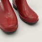 Womens Red Rubber Round Toe Block Heel Comfort Pull-On Rain Boots Size 7 image number 5