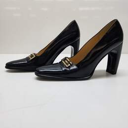 AUTHENTICATED Gucci Black Leather Square Toe Pumps Womens Size 39 alternative image