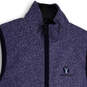 Mens Blue Mock Neck Sleeveless Full-Zip Golf Sweater Vest Size Small image number 1