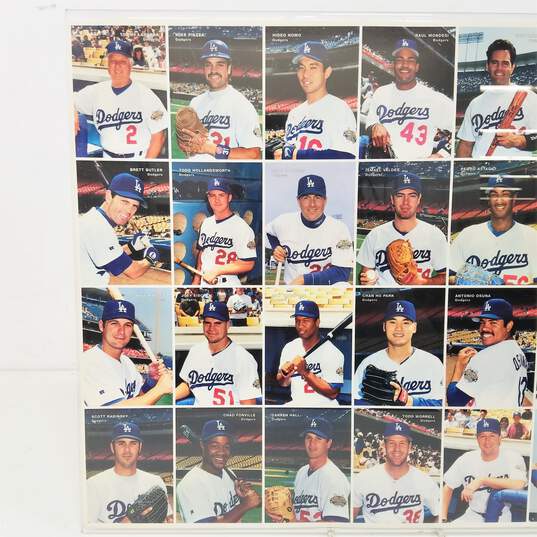 Set of Los Angeles Dodgers Uncut Trading Card Sheets in Acrylic Frame image number 4