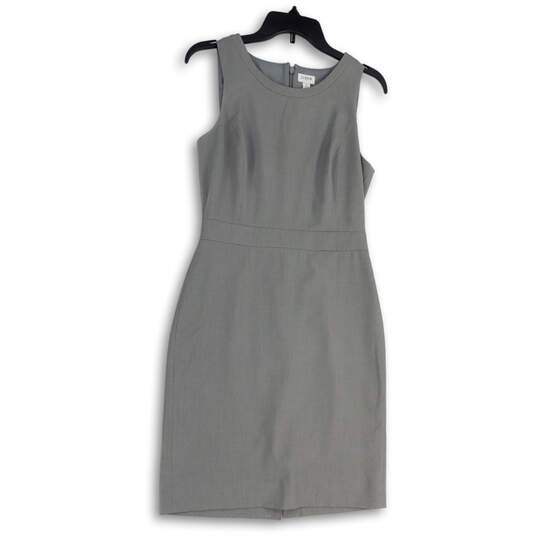 Womens Gray Mercantile Sleeveless Round Neck Back Zip Sheath Dress Size 2 image number 1