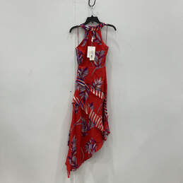 NWT Womens Kieran Multicolor Halter Neck Asymmetrical Hem A Line Dress Sz 0 alternative image