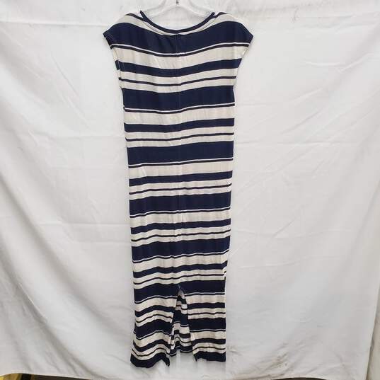 NWT Lou & Grey WM's Navy Blue & White Stripe Maxi Tee- Dress Size XS image number 2