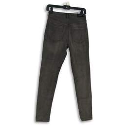 NWT Womens Gray Denim Medium Wash 5-Pocket Design Skinny Leg Jeans Size 0R alternative image