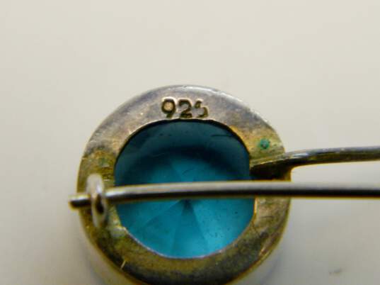 Artisan Sterling Silver Chrysoprase Moonstone Blue Glass Earrings Variety 19.7g image number 1