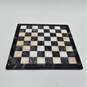 Vintage White and Black Marble Chess Board Game w/ Wood Pieces image number 3