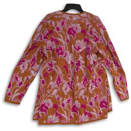NWT Soft Surroundings Womens Orange Pink Open Front Cardigan Sweater Size 1X alternative image