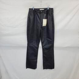 ...Tgla... Black Faux Leather Super High Rise Bootcut Pant WM Size 13/31 NWT